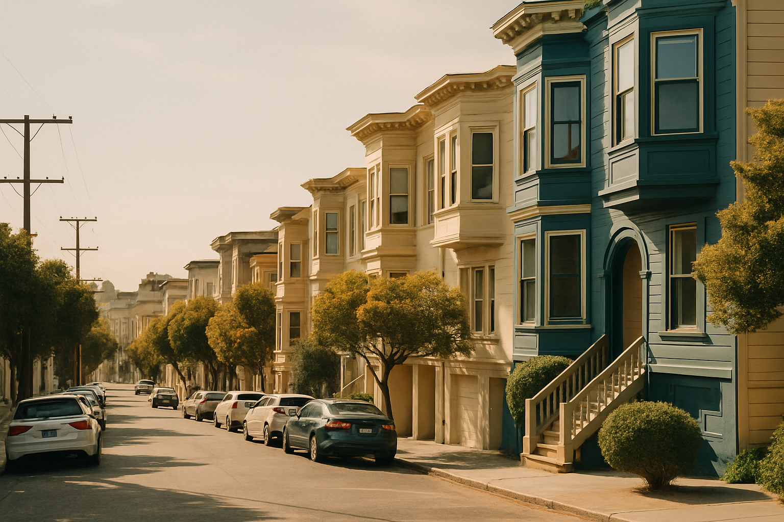 San Francisco, SF Bay Area — STREETSCAPE showing the surrounding neighborhood character, daytime