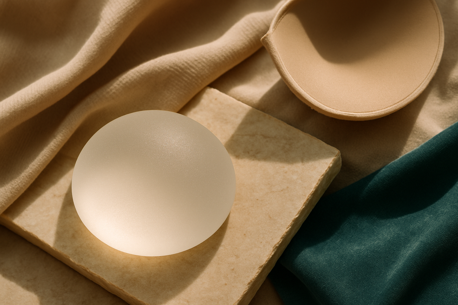 Breast Augmentation — DETAIL TEXTURE SHOT of materials/surfaces representing this service, abstract, no people